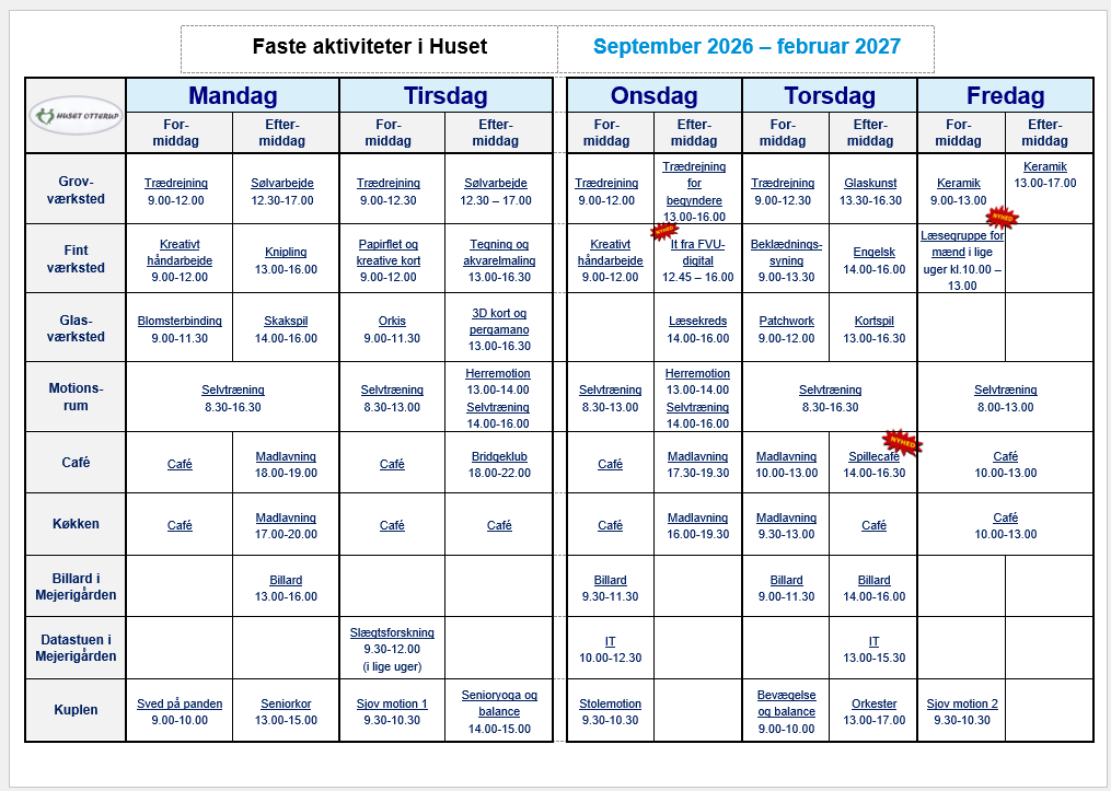 Aktiviteter 2026